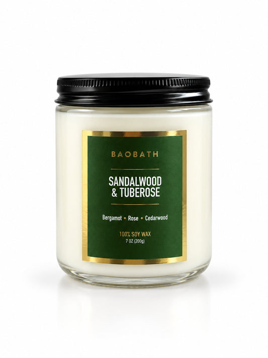 Baobath mała świeca sojowa Sandalwood & Tuberose