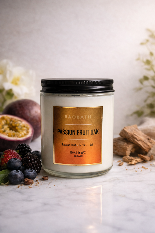 Baobath mała świeca sojowa Passionfruit & Oak