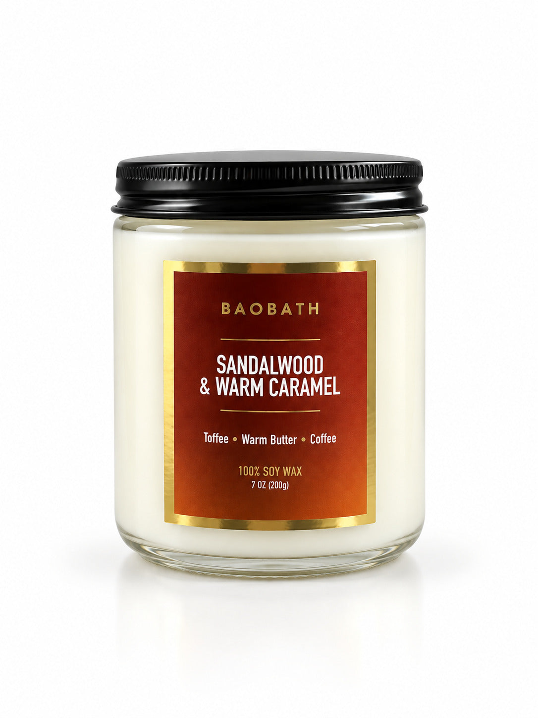 Baobath mała świeca sojowa Sandalwood & Warm Caramel