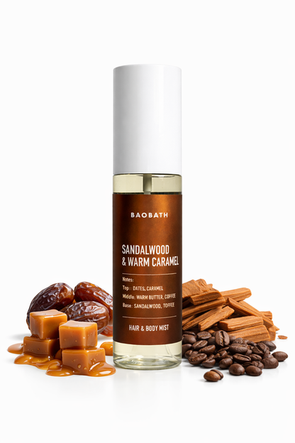 Mgiełka do ciała i włosów Sandalwood & Warm Carmel 135 ml