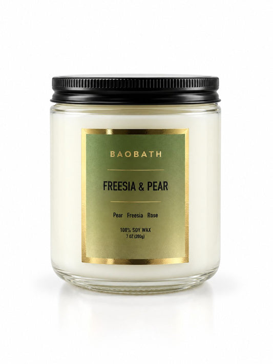 Baobath mała świeca sojowa Freesia & Pear